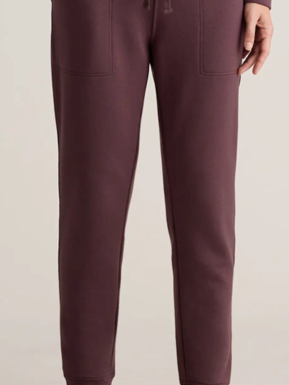 Quince SuperSoft Fleece Joggers, Dried Fig - Size M